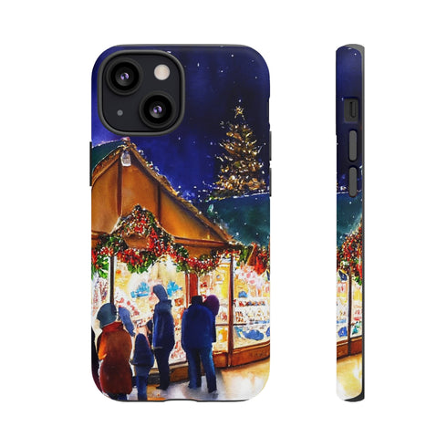 Shopping at the Christmas Market - Impact Resistant Phone Case iPhone 13 Mini Matte